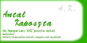 antal kaposzta business card